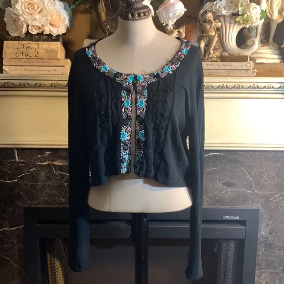 Michelle Nicole Sweaters - Vintage look Michelle Nicole embellished crop cardigan